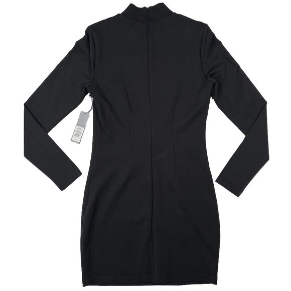 White House Black Market AURA Long Sleeve Sculpting Mini Dress Black Sz 10 - NWT - Picture 2 of 6
